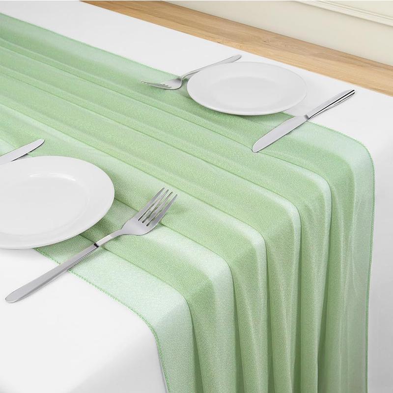 Chiffon Table Runner Sheer Fabric Silk Wedding Arch Overlay Draping  Bridal Shower Party Festival Baby Home Christmas Decoration
