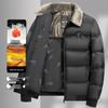 Men's 2025 Winter Mid-Length Fur Collar Hooded Cotton Jacket