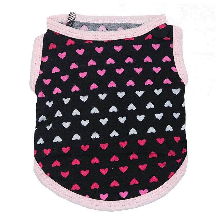 Heart Print Cotton Sweatshirt Vest for Small Dogs & Cats - Suitable for Puppies, Teddy, Bichon Breeds