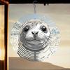 2D Metal Wind Turbine Decor – Glacier Seal Pattern Design, Outdoor Garden & Terrace Ornament for Courtyards, Balconies