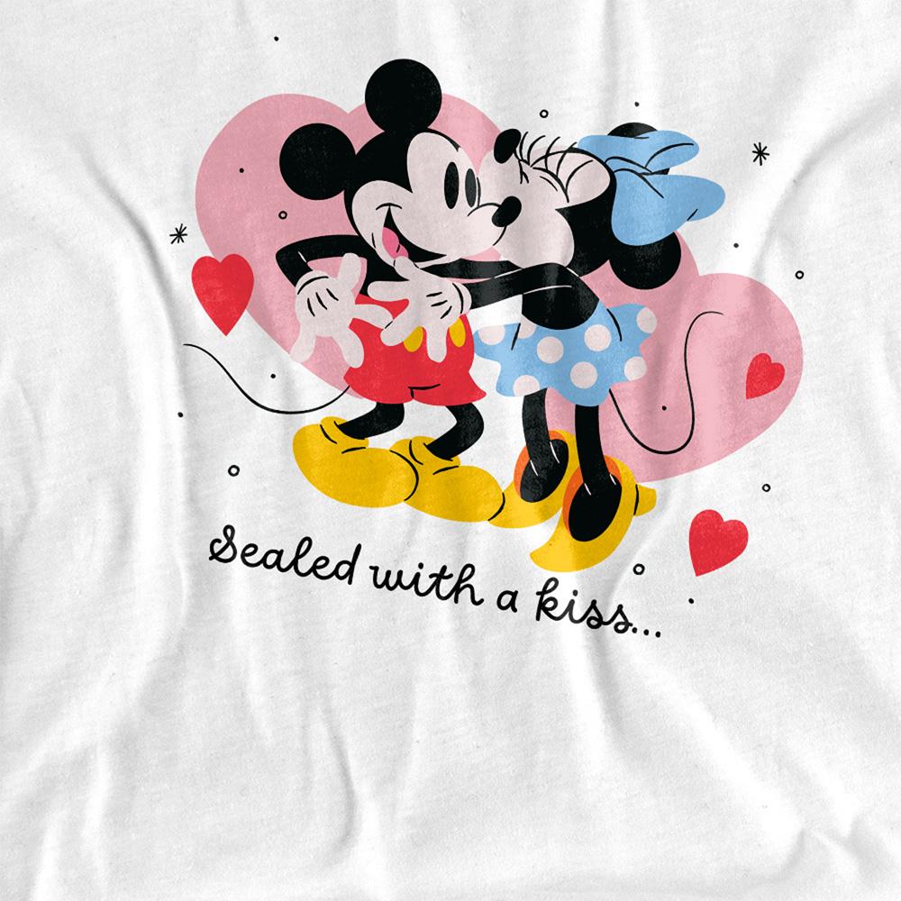 Disney Womens/Ladies Sealed With A Kiss Mickey & Minnie Mouse T-Shirt