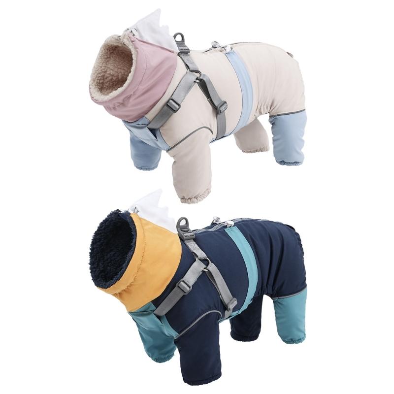 Jumpsuit Dog Pullover Furry Full Coverage for Medium Dogs to Large Dogs for Winter Basic Jumpsuit Four Leg Thick Coat