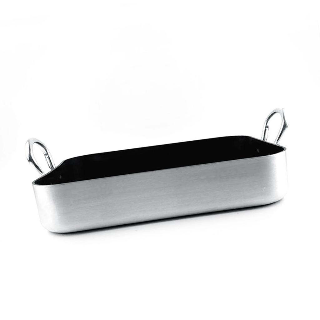 Rectangle Frying Pan Nonstick Aluminum Alloy Multifunction Flat Single Bottom Fry Pan with Handles