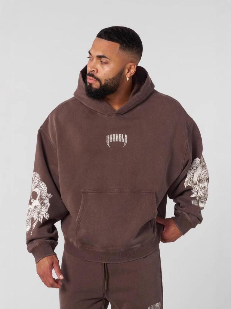 YOUNGLA Men's Retro Streetwear Hoodie - New Autumn/Winter Sports Fitness Running Sweatshirt