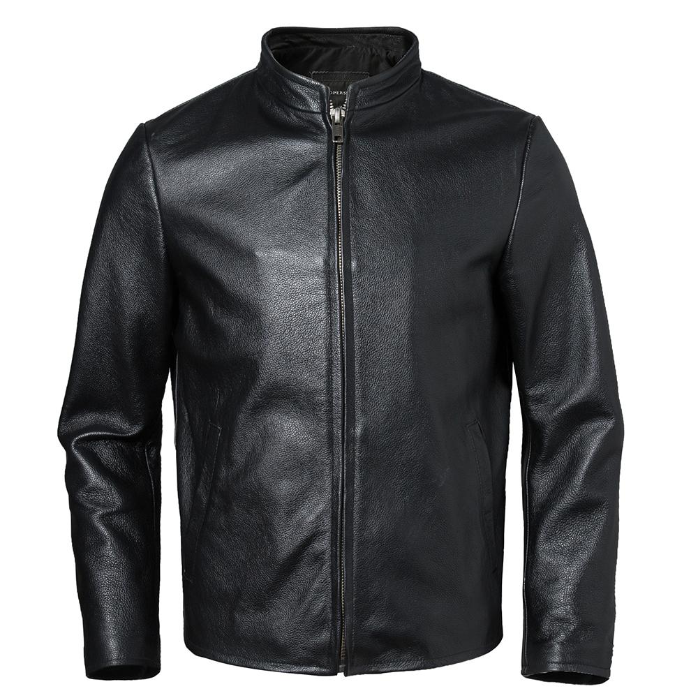 Chinese Size Men's Genuine Leather Jacket 100% Natural Cowhide Leather Coat Men Skin Clothing Autumn Spring Asian Size S-6XL
