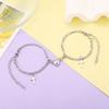 Fashion Simple Heart Shape Magnetic Couple Bracelet Silver Color Personality Vintage Women Man Promise Bracelet Lover Jewelry