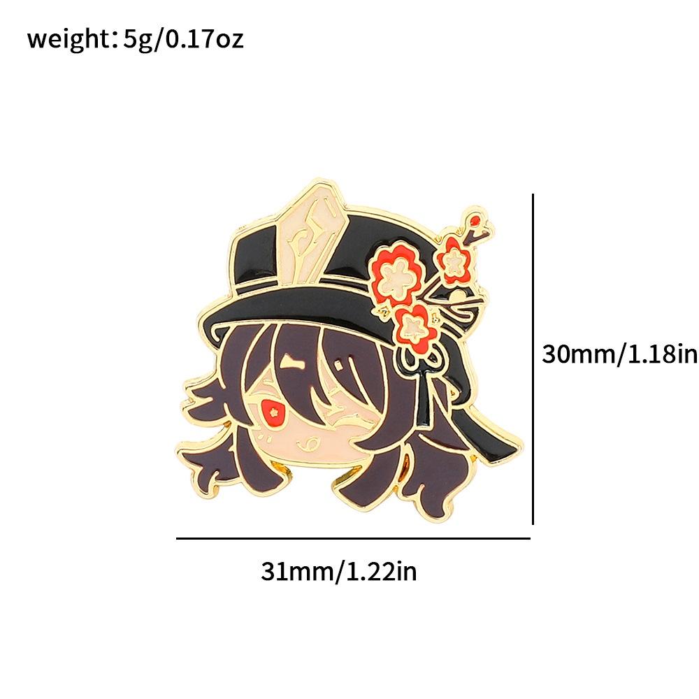 Original Fantasy Badge Walnut Lapel Pin Cartoon Character Alloy Brooch