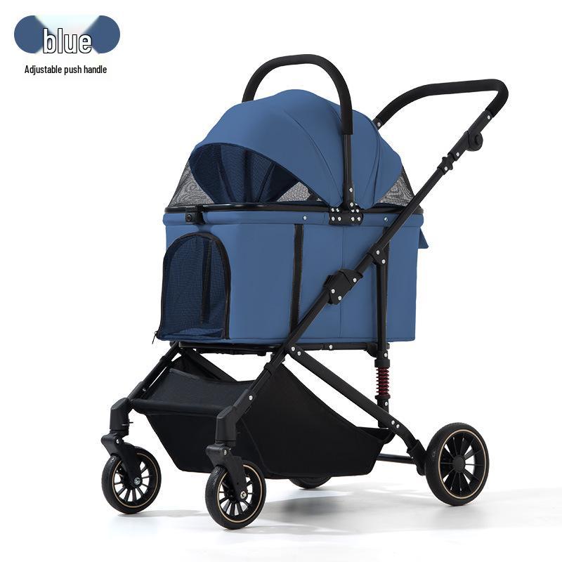 Passeggino per Cani Portatile e Pieghevole per Cani di Taglia Media e Grande - Ideale per Viaggi all'Aperto