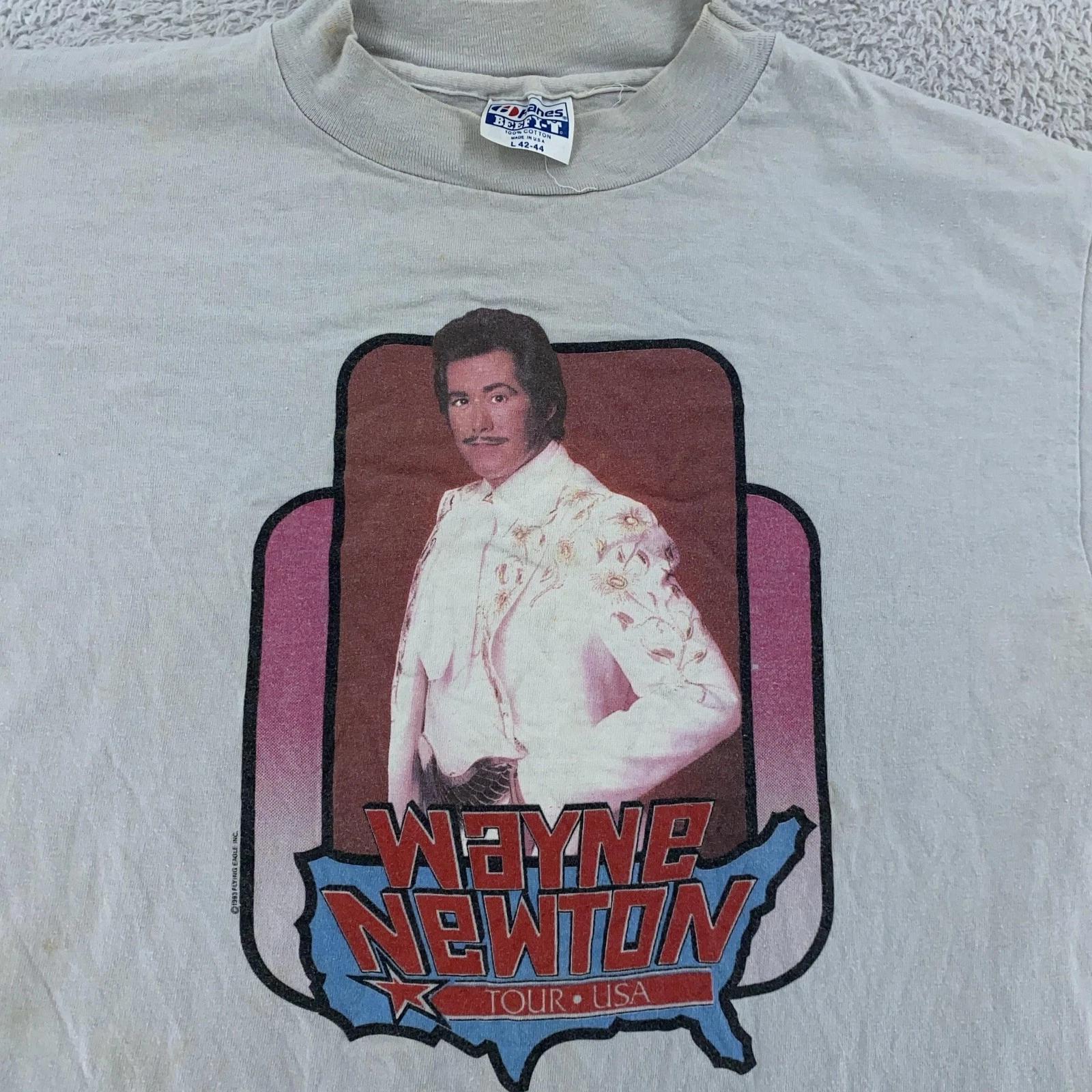 TRASHED Vintage 80s Wayne Newton Concert Shirt Mens Medium Music USA Tour Tee S