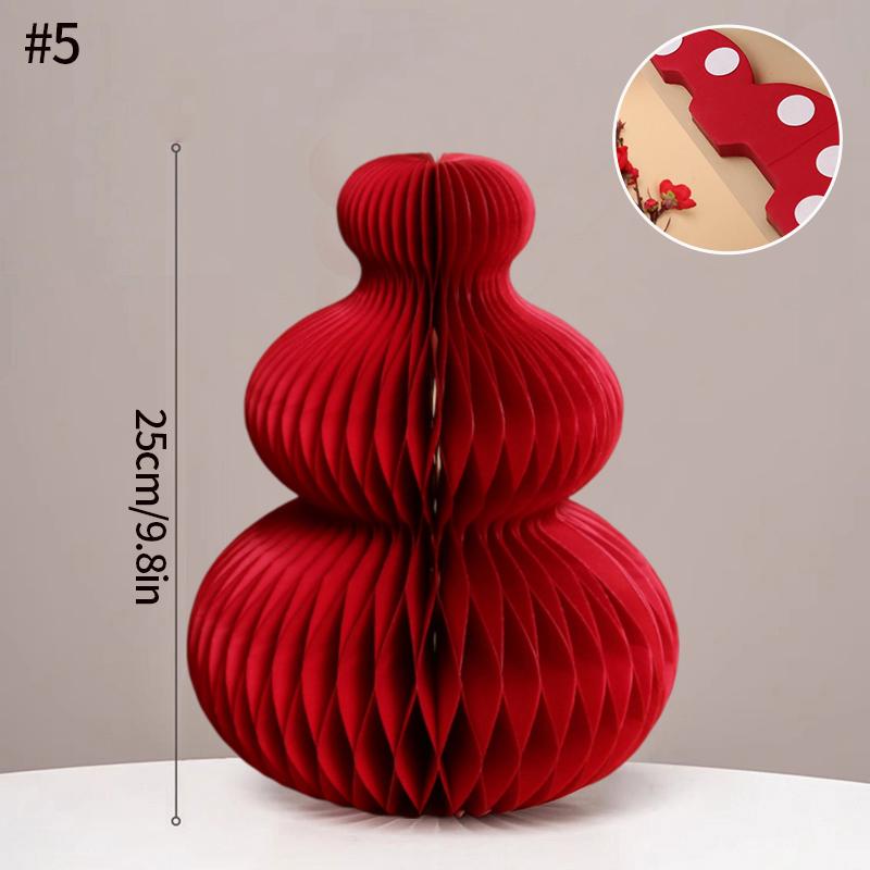 3D Papier Wabenball 2026 Neujahr Hängende Dekoration Papierornamente Frühlingsfest Papierkürbis Ornament Weihnachten Party Deko Vase
