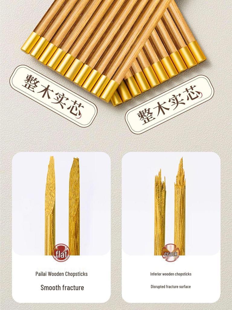 Non-slip Wooden Chicken Wing Chopsticks - Family Set (10 or 20 Pairs)