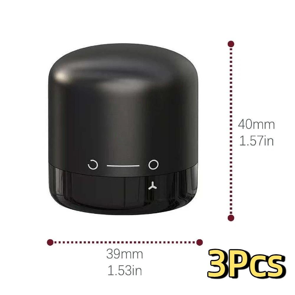 3Pcs Leak Proof Red Wine Bottles Stoppers Reusable Silicone Champagne Bottle Stopper Mini Black Sealed Bottle Stopper Bar Tools