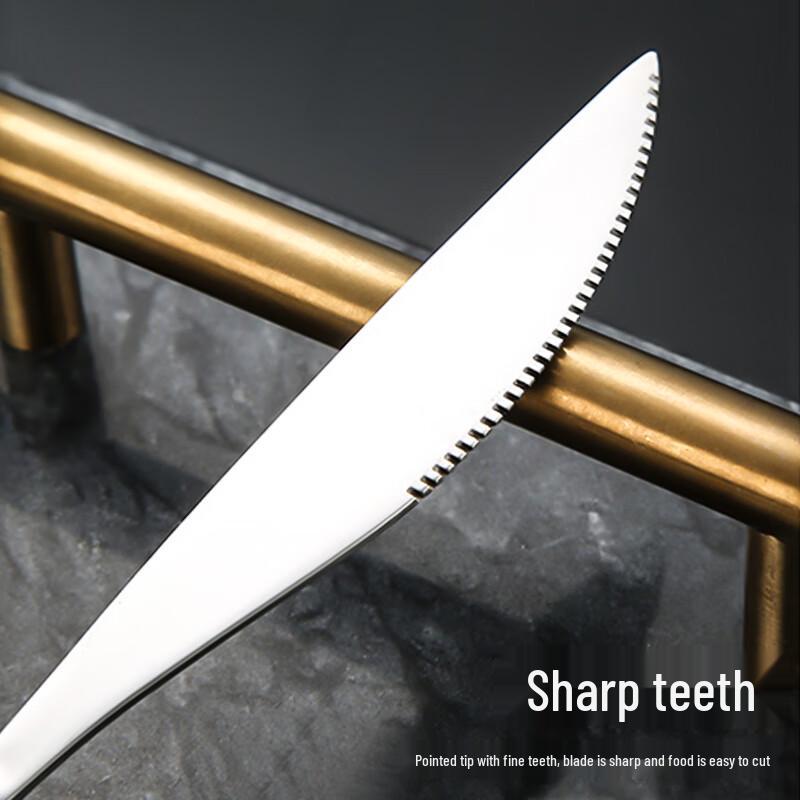 Extended Thickened Stainless Steel Dinner Knife & Fork Set