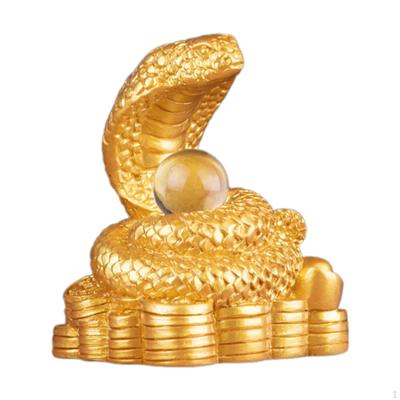 Snake Year Statue Feng Shui Collectible Art Piece for Office Display