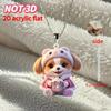 Cross-border new cartoon puppy necklace flat acrylic Christmas gift cute puppy holding cup necklace