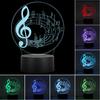 3D Musical Notes LED Light USB Touch Table Desk Night Lamp Color Change