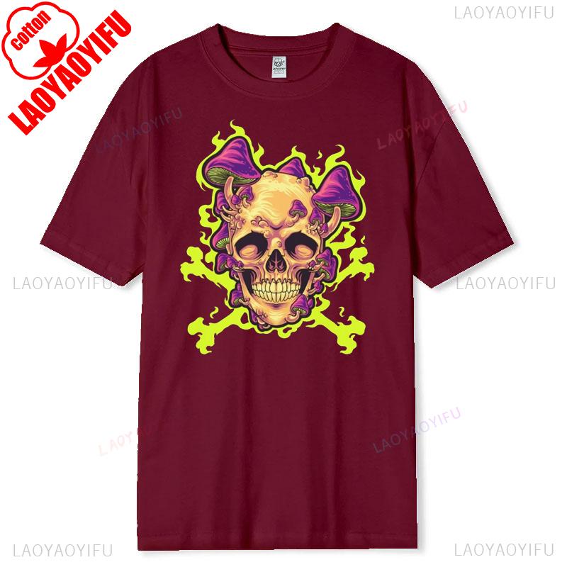 Skull Graphic Tshirt Unisex Cotton Short Sleeve Casual Round Neck Breathable New Arrival Retro Halloween Apparel Softstyle Tee