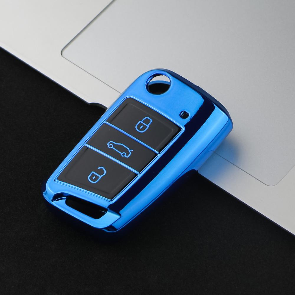 TPU Car Key Case Full Cover for VW Volkswagen Golf 7 MK7 Tiguan MK2 for SEAT Ateca Leon FR 2 Ibiza for Skoda Octavia Accessories