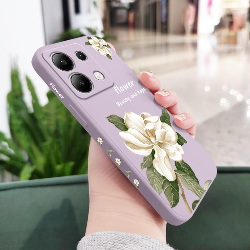 Magnolia Flowers Phone Case For Xiaomi Redmi Note 13 12 12S 11 11S 10 10S 9 9S Pro Plus 4G 5G Liquid Silicone Cover