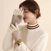 Adult Wool Thermal Gloves Winter Outdoor Cold Gloves Wind Versatile Contrasting Knitted Gloves Women