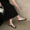 Fashion Concise Clip Toe Buckle Strap Sandals Woman Summer Elegant Pu Leather Flat Gladiator Shoes Ladies Casual Brand Design Flip Flops