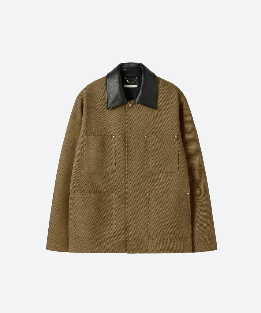 MUNSEONAKAIBEU Unisex, Studed Work Jacket / Dark Beige