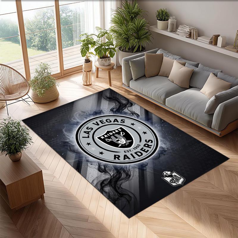 Tappeto in velluto di cristallo Las Vegas Raiders Morbido Anti?Tappetino Antiscivolo Comodo per Casa Soggiorno Camera da Letto Tappeto Decorativo