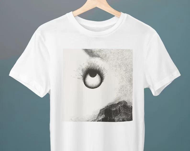 Everywhere Eyeballs Are Aflame, Odilon Redon, Unisex, Aureole T-Shirt XXL