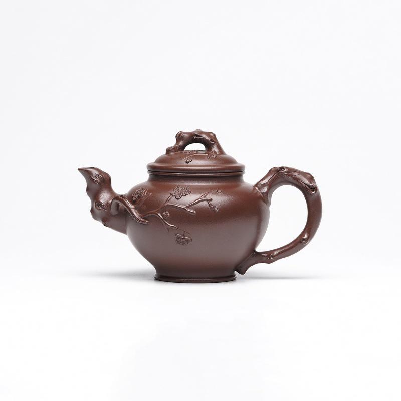 Yixing Zisha Plum Blossom Purple Clay Teapot - Handmade by Famous Artist, Ideal Gift Tea Set
