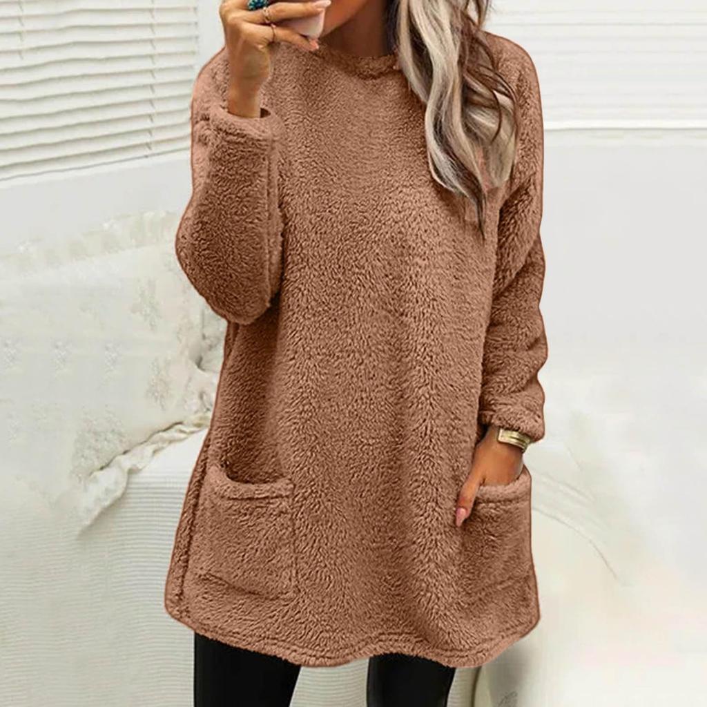 Sweatshirts For Women Mock Turtleneck Fall Winter Warm Sweater Plus Size Tunic Pullover Tops With Pockets