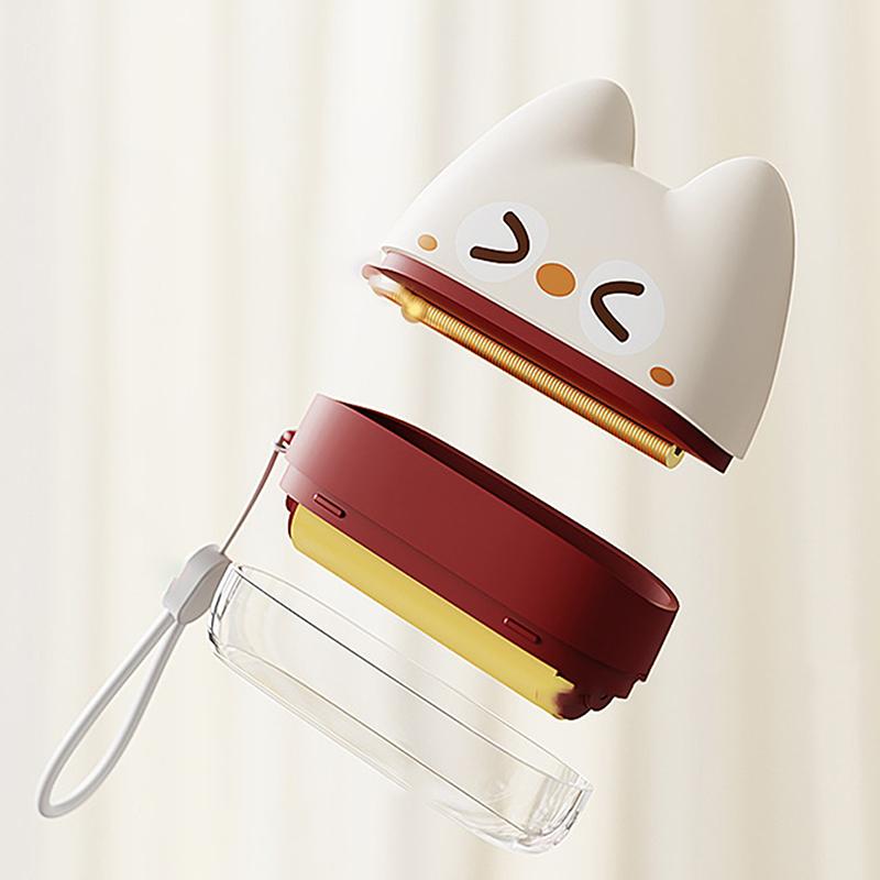 1Pc Cute Cartoon Dual-Use Washable Lint Roller, 2-In-1 Lint Remover, Mini Portable Lint Roller, Pet Hair Removal Tool