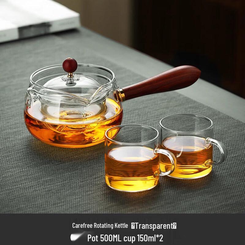ZISIZ Heat-Resistant Glass Side Handle Teapot
