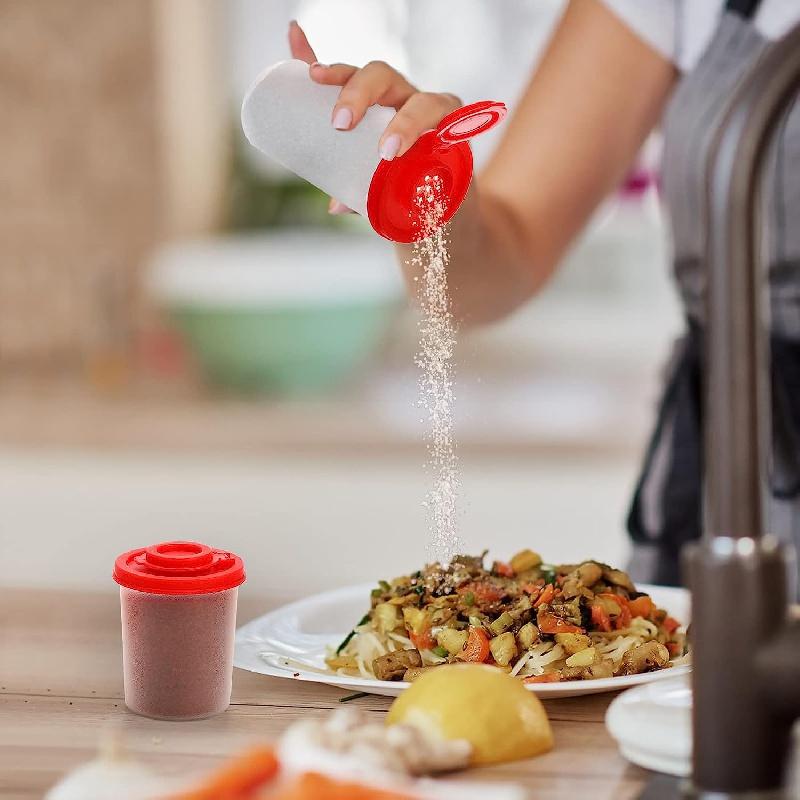 Outdoor Spice Jar with Moisture-proof and Transparent Red Cover for Camping and Picnic