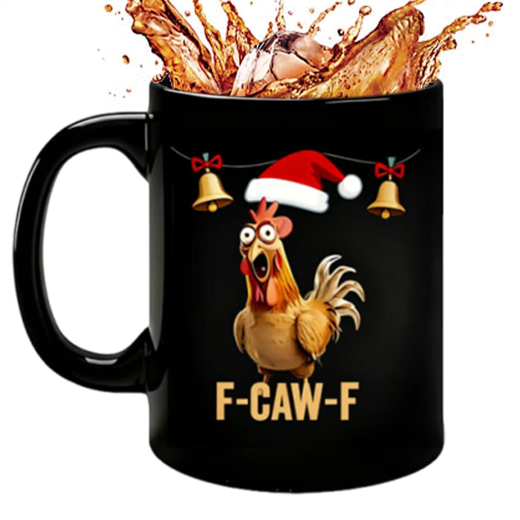 Christmas Mugs Chick Pattern Cartoon Cup Ceramic Christmas Coffee Cup For Men Youth Child Friend Mom Lady Kitchen Holiday