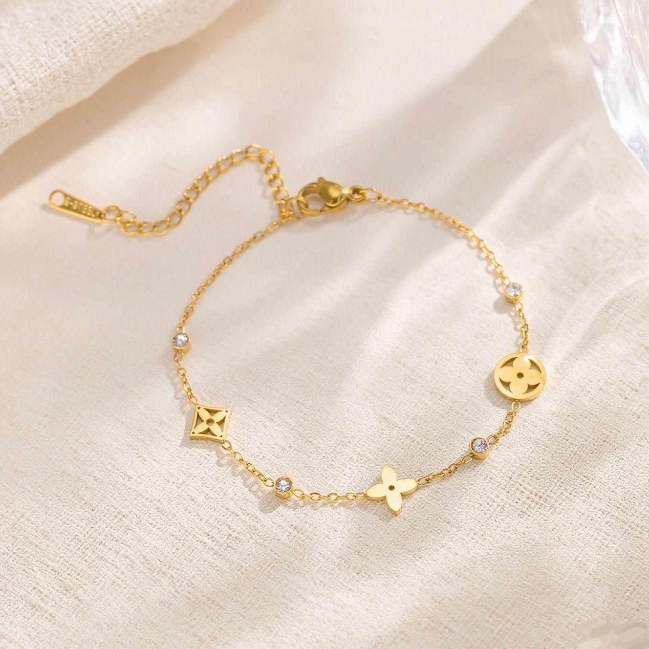 Модный Браслет Универсальный Изысканный Женский Браслет One size золотой