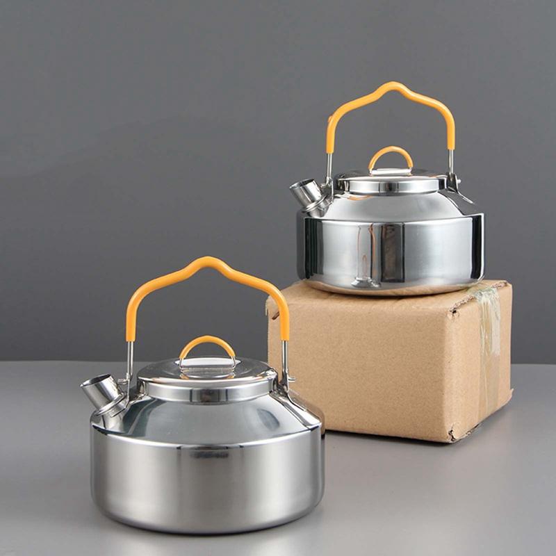 Neue Campingkessel zum Wasserkochen 304 Edelstahl Wasserkocher Outdoor Gaskartuschenkocher Teekanne Küche Pfeifkessel