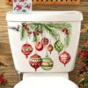 1pc Christmas Toilet Sticker Reusable Bathroom Toilet Lid Decals Self-Adhesive PVC Sticker Festive Home Decoration Wall Stickers