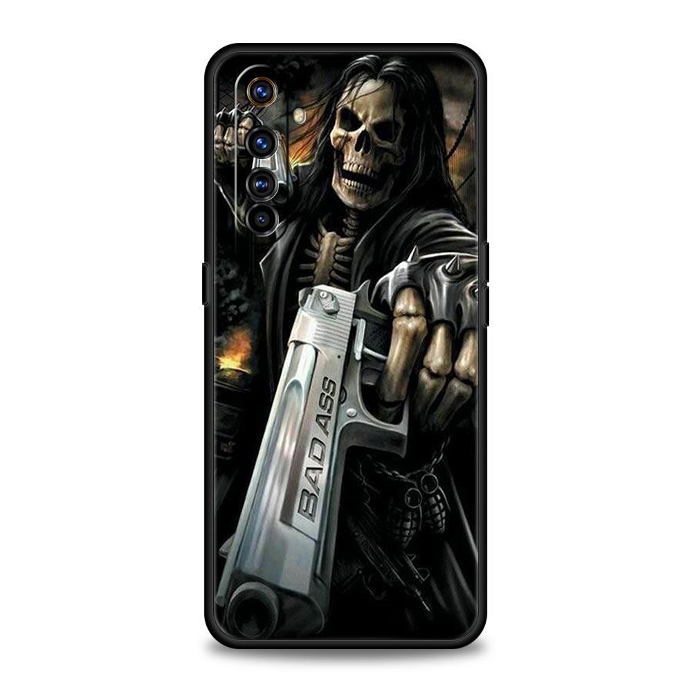 Skull Skeleton Grim Reaper Case For Realme 12 11 10 9 8 5G 7 6 GT5 GT3 GT2 Pro Plus C21 C25 C35 Realme GT Neo 2 3 3T 5 Cover