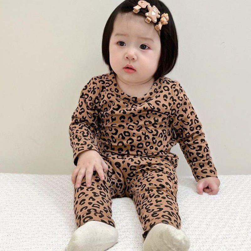 

Spring New Style Baby Romper, Stylish Leopard Print Baby Pajamas, Belly-Protecting Romper, Cute and Super Adorable Outdoor Wear Leopard Print 80 cm