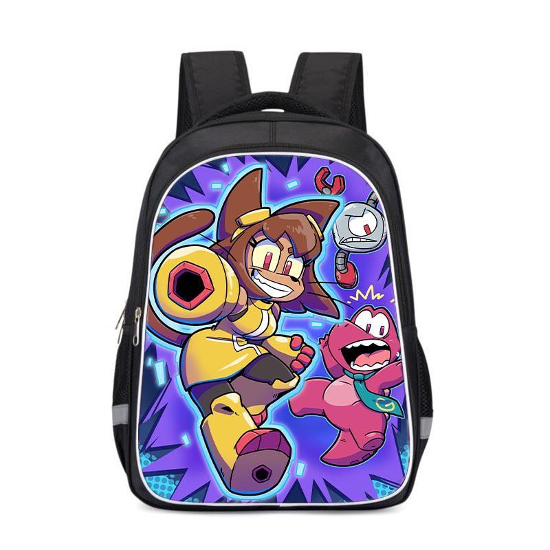 Kids Cartoon Print Backpack School Lightweight Ergonomic Design With Reflective Safety Stripes Oxford Fabric Grade 3-4