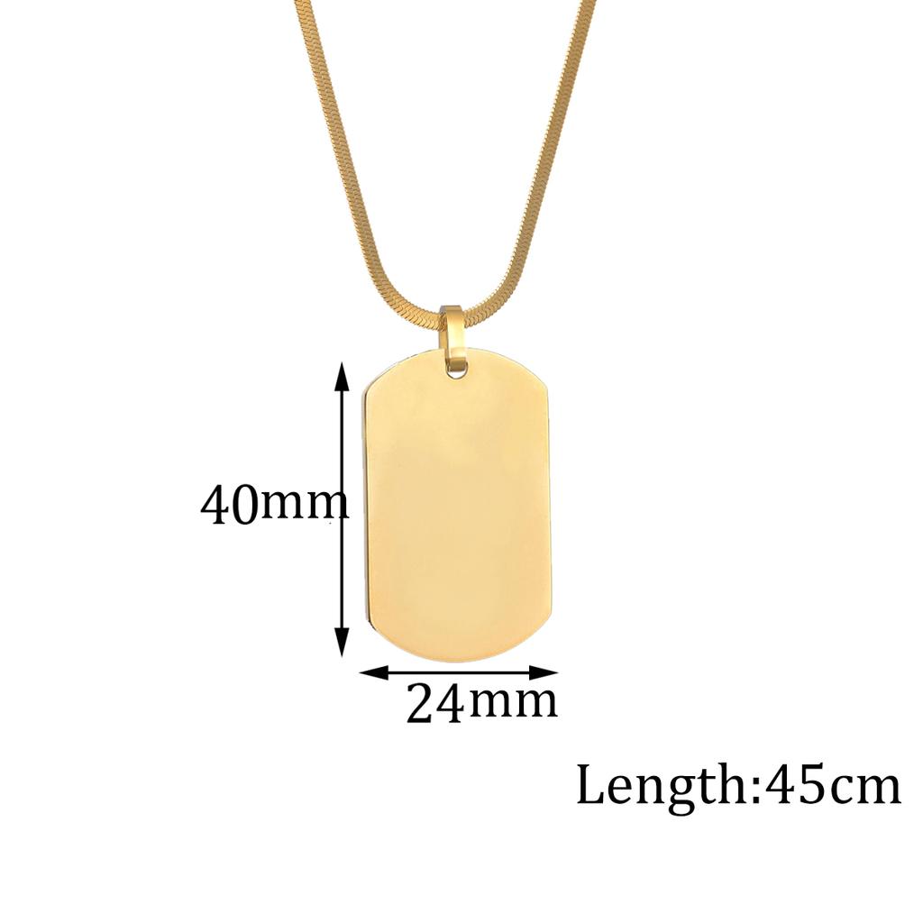 Atoztide Personalized Engrave Picture Name Necklace Stainless Steel for Women Strip Heart Blade Chain Pendant Jewelry Gift