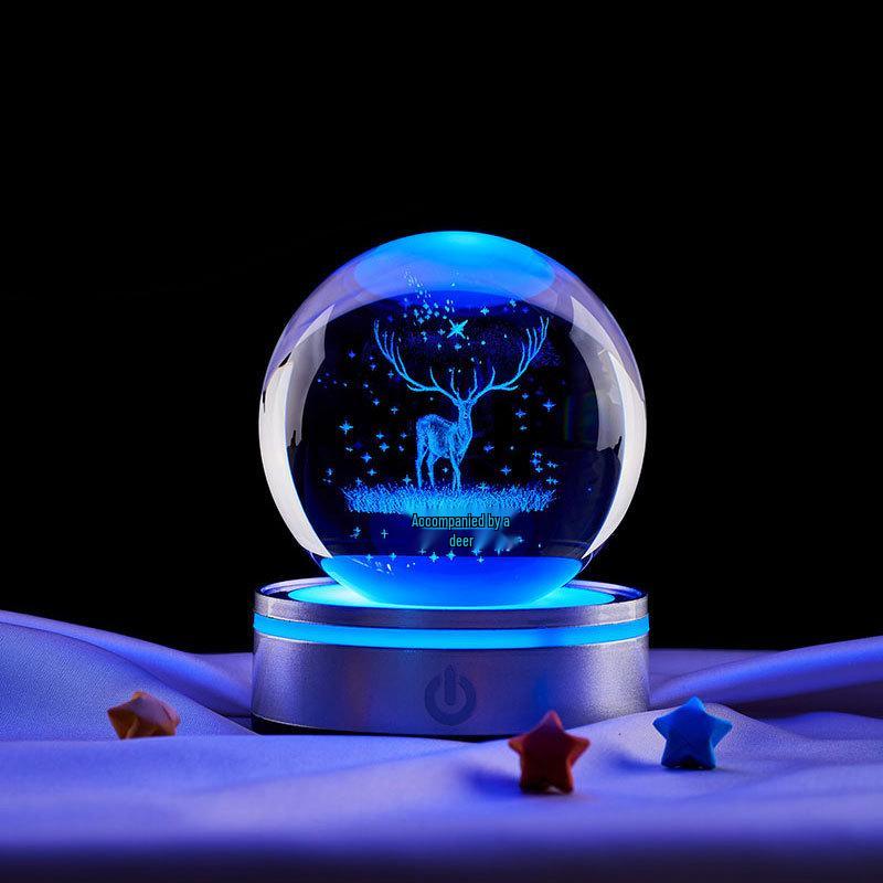 Starry Sky Luminous Crystal Ball Night Light – Creative Desktop Ornament & Gift for Birthdays or Graduations