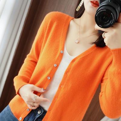 Spring/Summer V-Neck Plus Size Women's Long Sleeve Loose Cardigan Sweater - Thin & Versatile Casual Knitwear