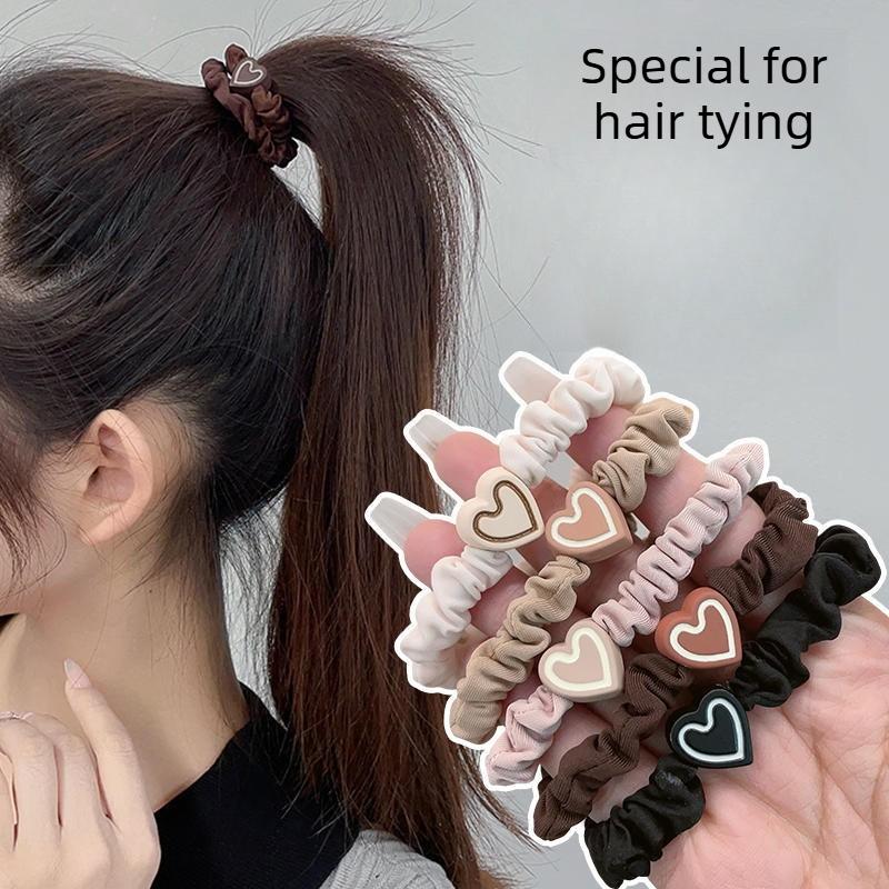 Women's Hair Tie, High Elastic Rubber Band, Hair Tie, Hair Band, Leather Cover, Simple and Elegant Ponytail Hair Accessory