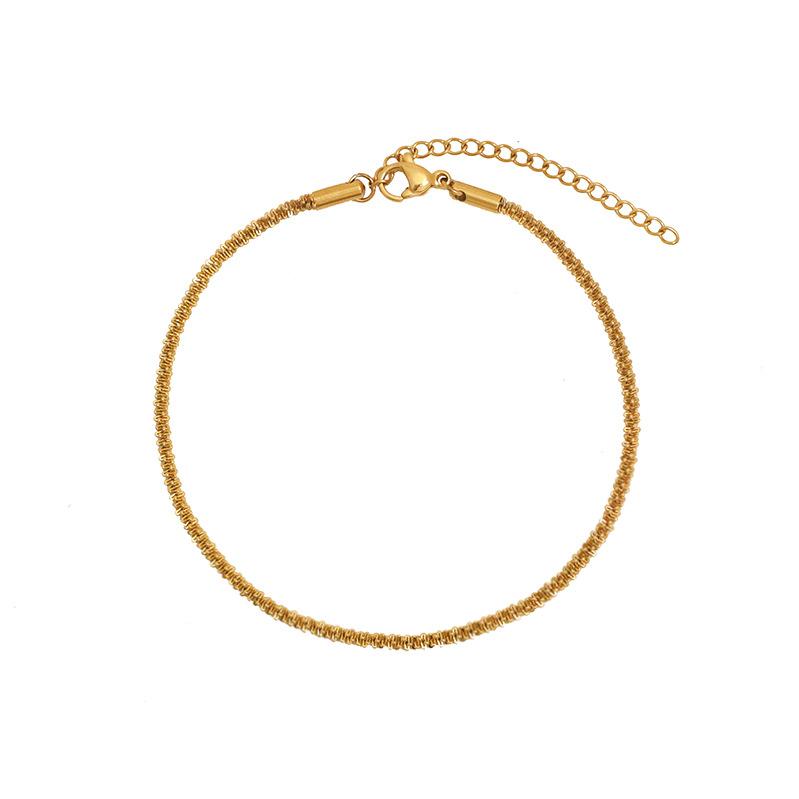 Gold Geometric Plain Ring Bracelet Is Simple And Does Not Fade 316 Material Jewelry Women'S Niche Titanium Steel