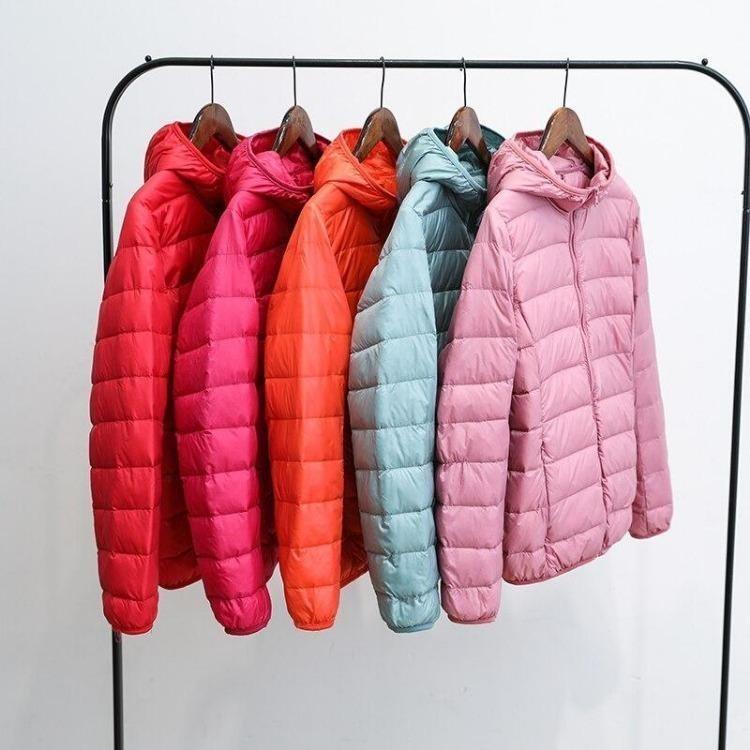 Ultra Light White Duck Down Jacket for Women Winter Warm Slim Hooded Short Coat Plus Size Outerwear Autumn