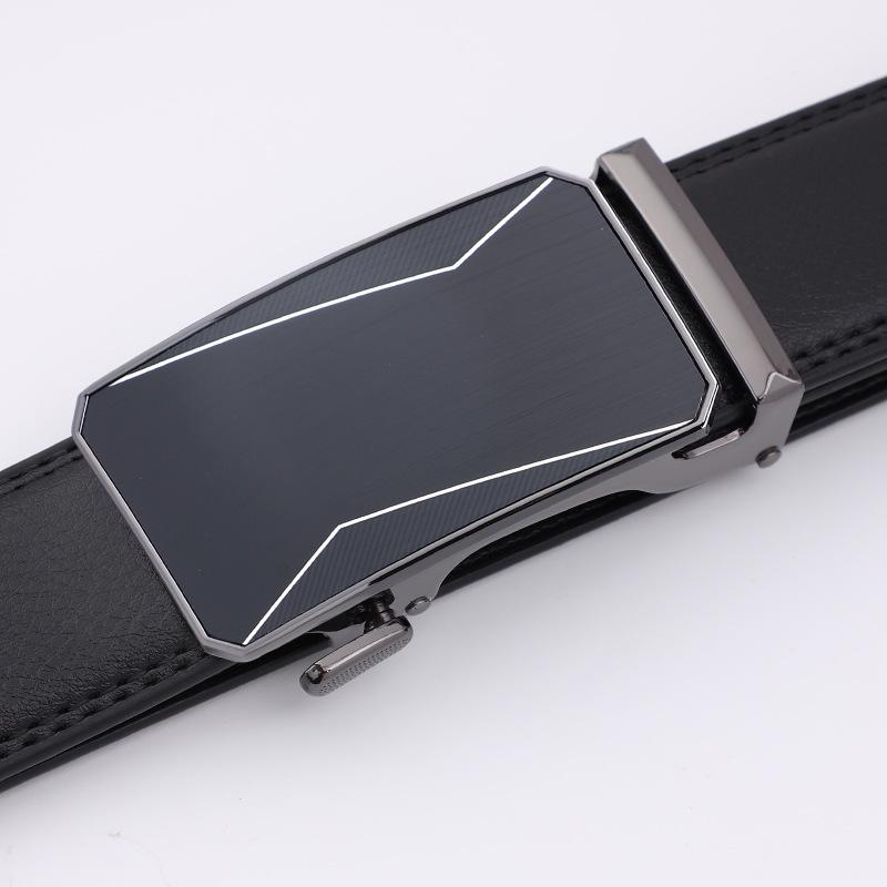 Men's New Business Belt Alloy Trendy Automatic Buckle Leather Pants Belt Business Casual Young and Middle Aged Belt Men