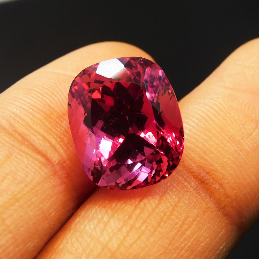 Natural Pink Sapphire Ring Brilliant Cushion Cut 20.8 ct Gems for Gift September Birthday Birthstone