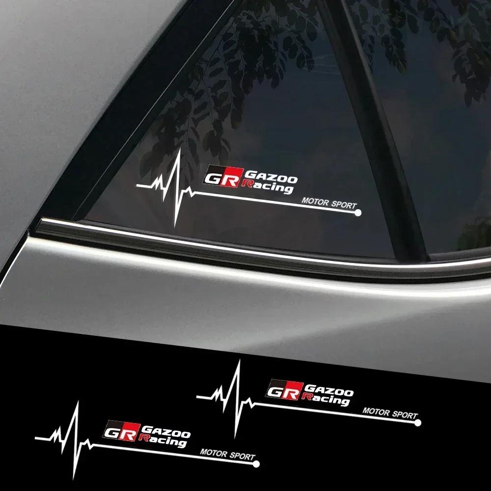 2Pcs PVC Car Side Window Stickers for S0 GR Gazoo Racing CAMRY Prado YARIS CHR RAV4 - Body Decals Vinyl Film Accessories JH0