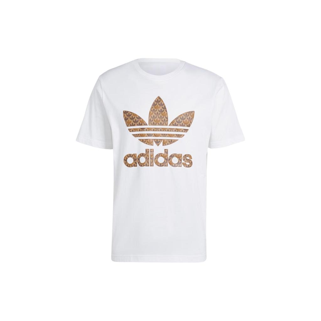 adidas Classic Monogram Graphic Tee White/Earth Strata Men Streetwear IS2932